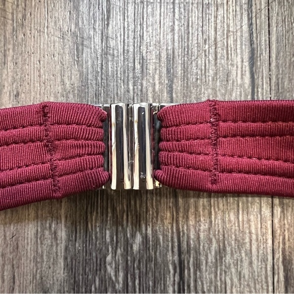 H&M Swim Dark Red Halter Bandeau Push Up Bikini Bra Top Padded Cups Size 34 A - Picture 7 of 12